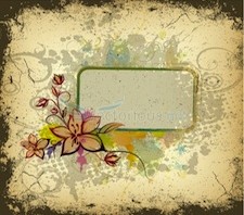 colorful grunge floral frame